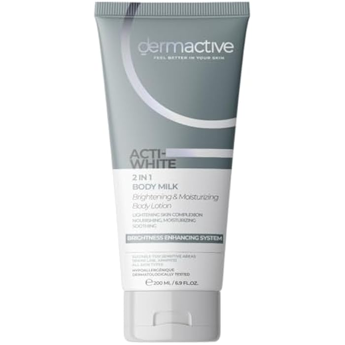 DERMACTIVE Acti White 2-in-1 Body Milk – 200 ml Brightens & Hydrates, Targets Uneven Tone, Lightweight Nourishing Care All Skin Types, Dermatologist Tested, Daily Use – AM & PM - Image 1